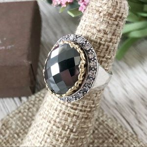 SILPADA Size 5 Empress Hematite Ring, R2755